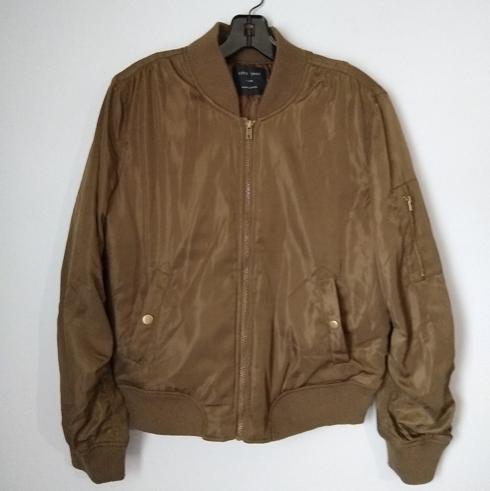 Love Tree Women's/Juniors Olive Bomber Jacket L
